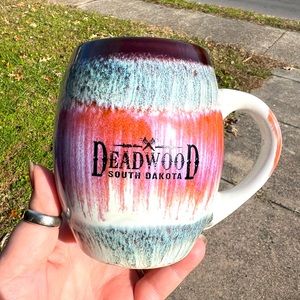 My Cafe Big Coffee Cup Tea Mug DEADWOOD South Dakota 20oz Drip Glaze